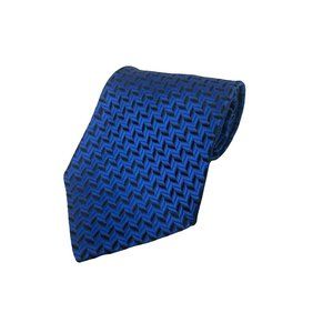Bachrach 100% Silk Beautiful Blue Tie Handmade in Italy NWOT